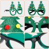 NAFY 12Pcs Christmas Glasses Funny Glitter Party Eyeglasses Frames Cute Xmas Prop Glasses Creative Christmas Decoration Costume Glasses Eyewear for Christmas Party Favor Set (Fit for Most Face Shapes)