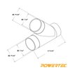 POWERTEC 2-1/2 Inch Clear Y Fitting for 2-1/2 Inch Dust Collection Hose, 2 1/2 Inch Dust Collection Hose Connector Fittings for Dust Collection System, 1 pack (70228)
