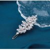 Iaceble Bohemia Rhinestone Hair Clips Barrette Crystal Leaf Hairclip Hairpin Gold Leaf Side Clips Barrette Shining Leave Head Clip Hairpin Bridal CZ Head Clip Hair Accessories for Women and Girls Headdress (Gold)