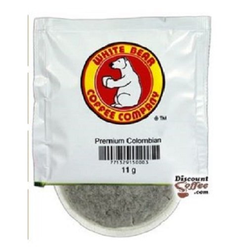 White Bear Premium Colombian Coffee Pods 25/Box 100% Bio-Degradable/including the Wrap