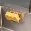 Toplife Sponge Holder for Kitchen Sink, Stainless Steel Suction Cup Sponge Caddy - Silver