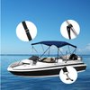 PERCARE 4 Pcs Adjustable Bimini Top Straps Black, Marine Tension Tie Down Webbing Straps with Loop Snap Hooks + Pad Eye Straps,28"~60" Stainless Steel Boat Awning Hardware