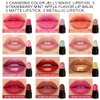 BINGBRUSH 12Pcs Mini Capsule Pills Makeup Lipstick Set,Color Changing Jelly Magic Strawberry Flavor Lip Balm +Matte +Metallic Women Mood Cute Purse Lip Stick