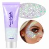 Go Ho Clear White Body Glitter,Festival Rave Outfits for Women,Holographic White Face Glitter Gel,Mermaid Face Paint Glitter Sequins,Fairy White Makeup Chunky Glitter,Rave Accessories