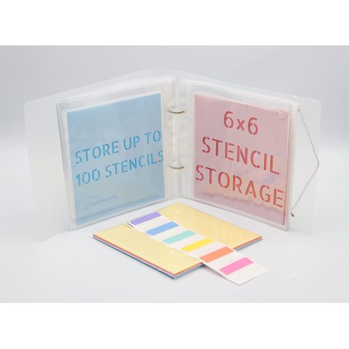 NEGLEX Cookie Stencil Storage Binder, Stamp & Die Cut Storage Binder with 50 Clear Sheet Protectors Holds 6"x6" Size - Clear Binder with D-Rings for Scrapbooking Die-Cuts, Embossing Folders Organizer