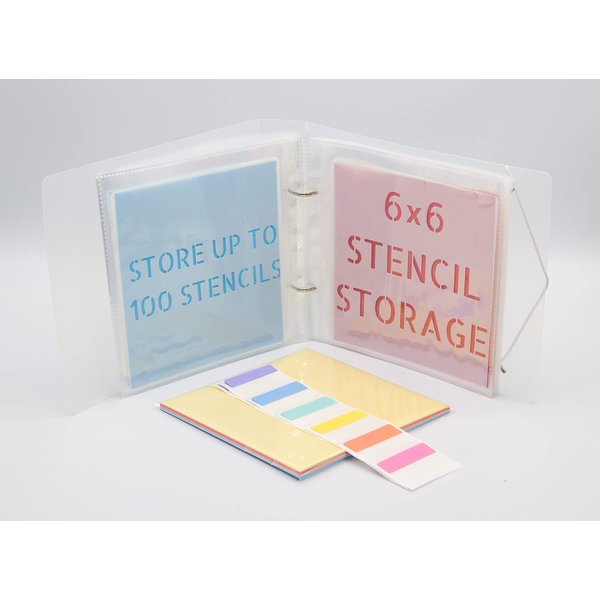 NEGLEX Cookie Stencil Storage Binder, Stamp & Die Cut Storage Binder with 50 Clear Sheet Protectors Holds 6"x6" Size - Clear Binder with D-Rings for Scrapbooking Die-Cuts, Embossing Folders Organizer