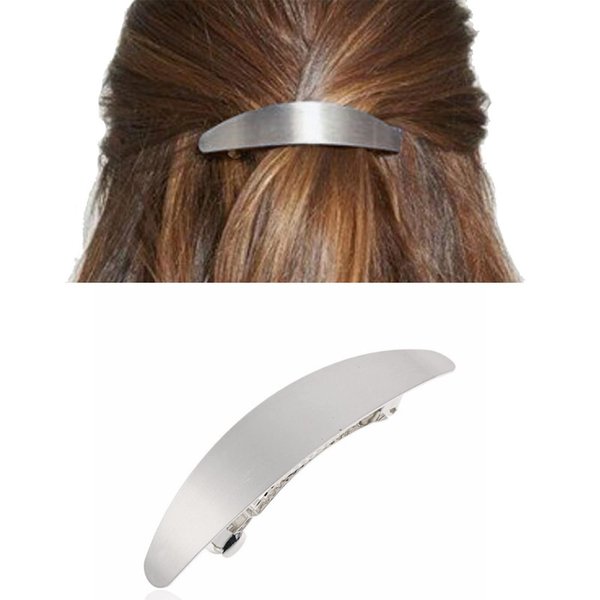 Zeshimb Snap Hair Pin Clip Silver Bun Hair Barrette Metal Hair Holder Clips Spring Minimalist Hair Clips Decorative Hair Accessories for Women and Girls