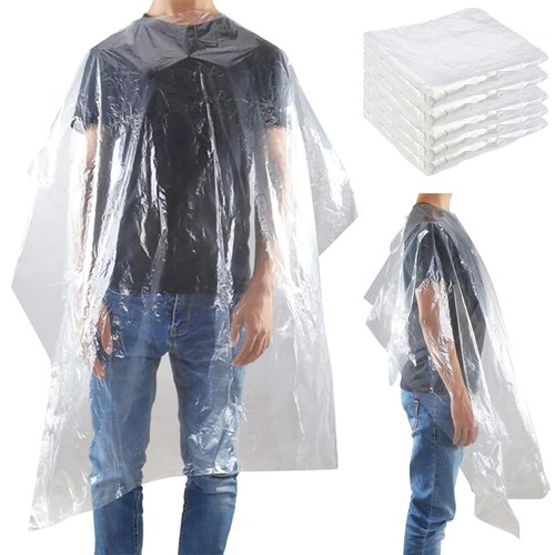50 Disposable Barber Capes 35 x 51 In Hair Cutting Cape for Kids Adults Clear Waterproof Haircut Cape Shampoo Cape Salon Capes for Clients Hair Dye Cape for Men Women