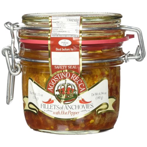 Agostino Recca Fillets of Anchovies in Pure Olive Oil with Hot Pepper