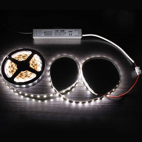 30W 12 Volt LED Power Supply, Waterproof IP67 LED Driver, 110V AC to 12V DC Converter, LED Transformer Low Voltage Output with 3-Prong Plug 3.3 Feet Cable for LED Light Strip, 2.5Amp