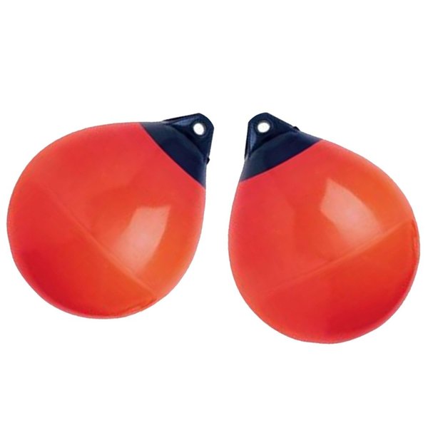 X-Haibei Pair of Boat Fender Ball Round Anchor Buoy, Dock Bumper Ball Inflatable Vinyl A-Series Shield Protection Marine Mooring Buoy Red, A29 D11.8*H13.8 inch
