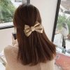 3Pcs Black PU Leather Hair Clip, Bow Duckbill Clip Korean Style Hairpin Sweet Barrette, Fashion Headwear Hair Accessories for Women Girls Hair Accessories, Bow Hairpins, Hair Bows Korean