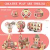 AOMACO 128PCS Magnetic Tiles 3D Castle Magnetic Building Blocks STEM Learning Toys for Kids Magnet Stacking Blocks for Girls & Boys Brain Development Preschool Educational Toys Gift