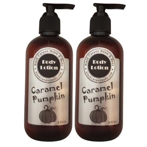 Black Canyon Caramel Pumpkin Scented Luxury Body Lotion with Lanolin and Jojoba Oil, 8 Oz (2 Pack)