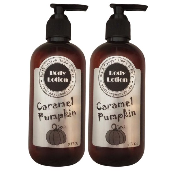 Black Canyon Caramel Pumpkin Scented Luxury Body Lotion with Lanolin and Jojoba Oil, 8 Oz (2 Pack)
