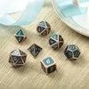 Teal D&D Metal Dice Set,DNDND 7 PCS Metallic Dungeons and Dragons Dice with Free Metal Case for D&D Game Role Playing (Teal and Copper)