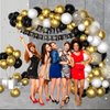 Gold and Black Balloons, 50 PCS 12 Inch Gold Confetti Latex Balloon for Girls Birthday Graduation Anniversary Wedding Party Decorations