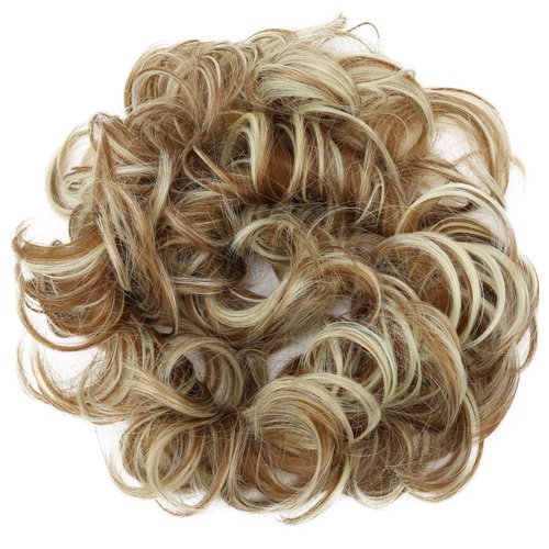 CAISHA by PRETTYSHOP Hairpiece Hair Wrap Heat-resistant Synthetic Fibres Curly Messy Updo Light Brown Blonde Mix HW34
