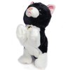 Smalody Interactive Plush Toys, Novelty Sound Control Electronic Cat Electronic Pets Robot Cat Gift for Children (Black)