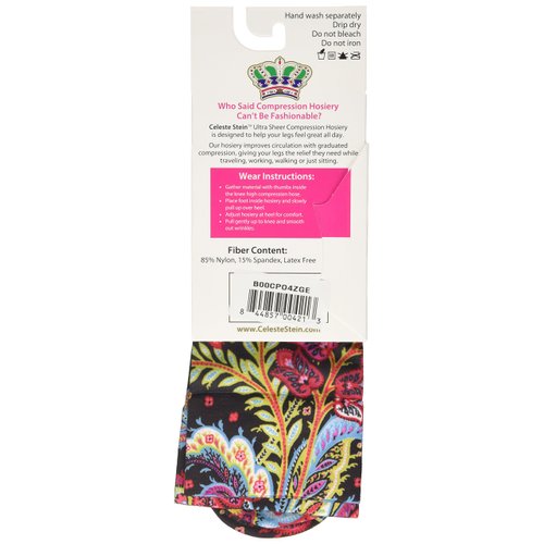 Celeste Stein Therapeutic Compression Socks, Lexi, 15-20 mmhg, 1-Pair