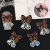6 Pcs Christmas Nail Charms Xmas 3D Resin Nail Charms Brown Bow with Aurora Bell Designs Nail Charms for Acrylic Nails Bell Nail Art Charms for Women DIY Winter Nail Art Decorations Crafts