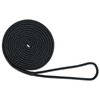 USR Rope Nylon Double Braided Dock Line 3/8" x 15' Black Boat Mooring Docking