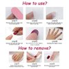 Hot Pink Press on Nails Medium Square Fake Nails Marble False Nails with Design Orange Gradient Stick on Nails Ombre Glue on Nails Reusable Acrylic Nails for Women Girls Manicure 24pcs