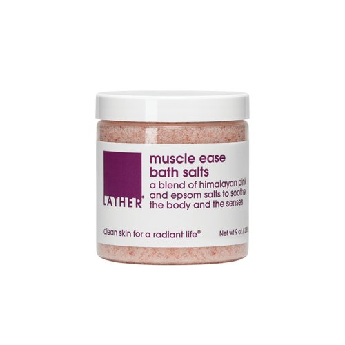 LATHER Muscle Ease Bath Salts | Bath Salts with Eucalyptus, Spearmint & Lime Essential Oils | Epsom Salts for Soaking for Pain | Bath | Aromatherapy | Self Care | Relaxing Bath Products | 9 Oz