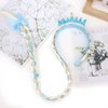 YISSION Princess Dess up Wigs Headband for Girls Long Braided Wig Headband with Blue Crown Costume Accessories Cosplay Birthday Party Hair Decorations