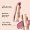 M. Asam Magic Finish Satin Lipstick (0.14 Oz) in a romantic Rosewood Shade, Long-lasting, Silky matte finish without drying out, creamy texture nourishes with Hyaluronic Acid