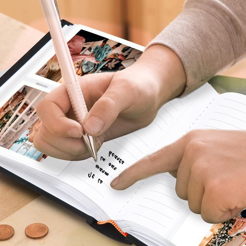 120 Photos Album with Memo Areas for Fujifilm Instax Wide 300 Camera,Linen Cover,Photo Book for Polaroid Now+/Now/I type/OneStep+/600 Instant Film Camera, POP Lab Instant Print Camera (Black)