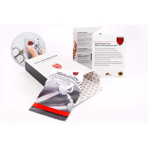 3 Swords Germany - brand quality 11 piece manicure pedicure grooming kit set for professional finger & toe nail care scissors clipper fashion leather case in gift box, Made by 3 Swords (03768)