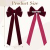 Velvet Hair Bows with Alligator Clips - 4 PCS Hair Accessories for Women, Girls, Teens, and Toddlers - Burgundy and Black Bows