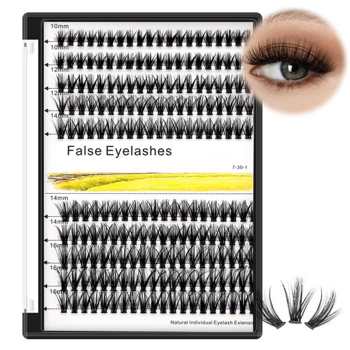 Vayator Eyelashes 10-12mm Mixed,12-14mm Mixed,14-16mm Mixed Mink Eyelashes Extension Natural Russian Volume Faux Eyelashes Individual Lashes Makeup Tools (30D-10mm-12mm Mixed)