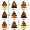 FANOST Funny Poop Emoji Party Decorations Table Centerpieces, 9 Pcs Cute Poop Honeycomb Centerpieces for Adults Kids Birthday Party Decorations, Retired 50th 60th 80th Party Favors Decor Supplies