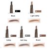 Magik 2 Pack Waterproof Eyebrow Pencil Retractable Slant Tip & Brush Double-ends Natural Hair-like Look (#3 Coffee)