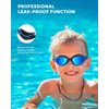 OMID Kids Swim Goggles, P2 Comfortable Polarized Unisex-child Swimming Goggles, Anti-Fog No Leaking Swim Goggles with UV Protection Age 6-14 (Black Blue)