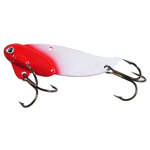 Blitz Lures Fishing Lures Metal VIB Hard Spinner Blade Baits for Bass Walleyes Trout Fishing Spoons - Blitz Blades VIB Made in USA… (RED/WHITE, 1/2OZ)