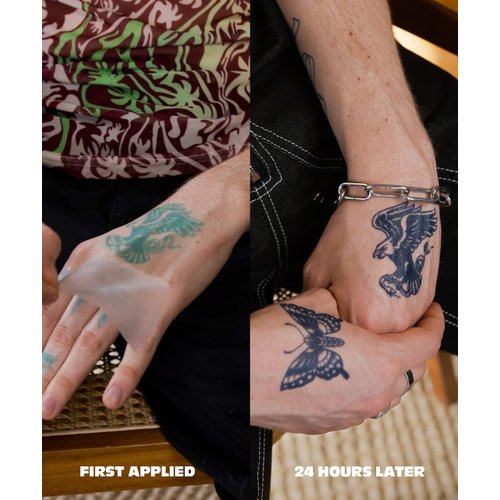 Inkbox Temporary Tattoos, Semi-Permanent Tattoo, One Premium Easy Long Lasting, Water-Resistant Temp Tattoo with For Now Ink - Lasts 1-2 Weeks, Cross Tattoo, Grace, 2 x 2 in