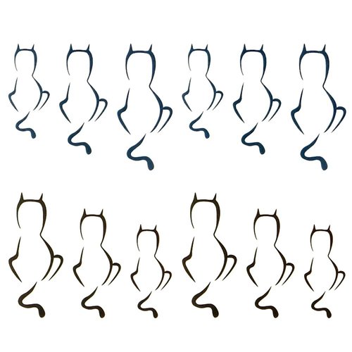 Oottati 2 Sheets Small Cute Temporary Tattoo Stickers Cat Back Tail Totem for Men Women Teens