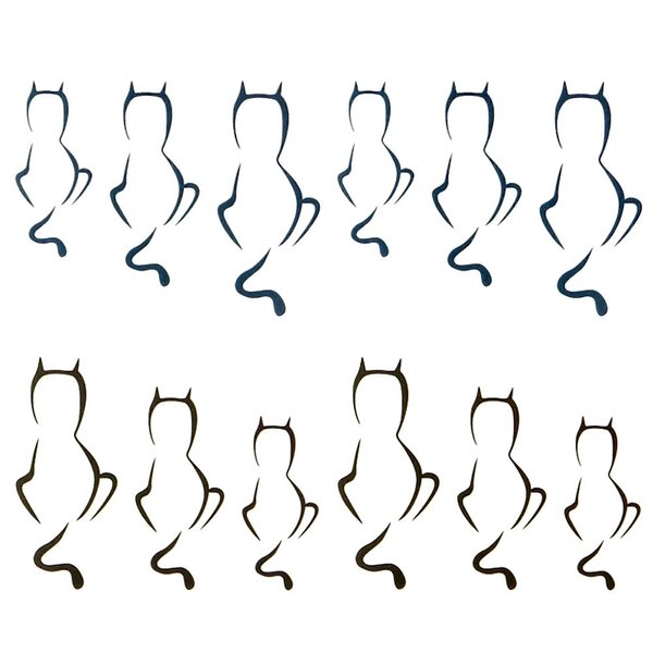 Oottati 2 Sheets Small Cute Temporary Tattoo Stickers Cat Back Tail Totem for Men Women Teens
