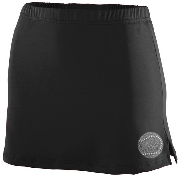 Rhinestone Tennis Ball Ladies Tennis Skort (XL, Black)