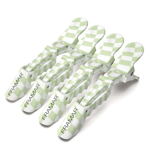 FRAMAR Checkered Hair Clip Set - Alligator Clips For Hair Styling, Hair Styling Clips Sectioning,...