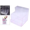 10 Holes Storage Box Display for Nail Drill Bit Files Acrylic Clear Holder Electric Machine Manicure Accessory - Transparent pink