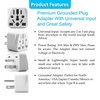 Europe to US Plug Adapter EU/UK/AU/in/CN/JP/Asia/Italy/Brazil to USA (Type A & B) American Travel Adapter and Converter, Wall Outlet Power Charger Converter (White)