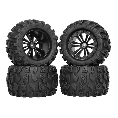 RC Station 12mm Hex RC Wheels and Tires 1/10 Scale 2.8 RC Truck Tires Wheels for Traxxas Rustler Stampede Hoss 2wd 4x4 vxl Tires Wheels Arrma Tires Wheels Redcat Volcano Tires Preglued