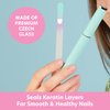Bona Fide Beauty Czech Glass Nail File with Case, Pastel Green Violet Crystal Nail File for Natural Nails
