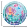 Mermaid Happy Birthday Plates & Napkins Party Supplies - 9" Happy Birthday Party Plates for Lunch Serves 16 - Birthday Paper Plates & Napkin Set