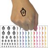 Skull Potion Poison Bottle Temporary Tattoo Water Resistant Fake Body Art Set Collection - Dark Green (One Sheet)