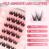 MLEN DIARY Self Adhesive Lash Clusters DIY Eyelash Extensions D Curl Natural 30Pcs Self Adhesive Cluster Lashes 10-14MM No Glue Individual Lashes Self Application at Home